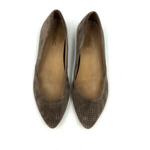 Vionic Posey Flats Taupe Suede Leather Pointy Toe